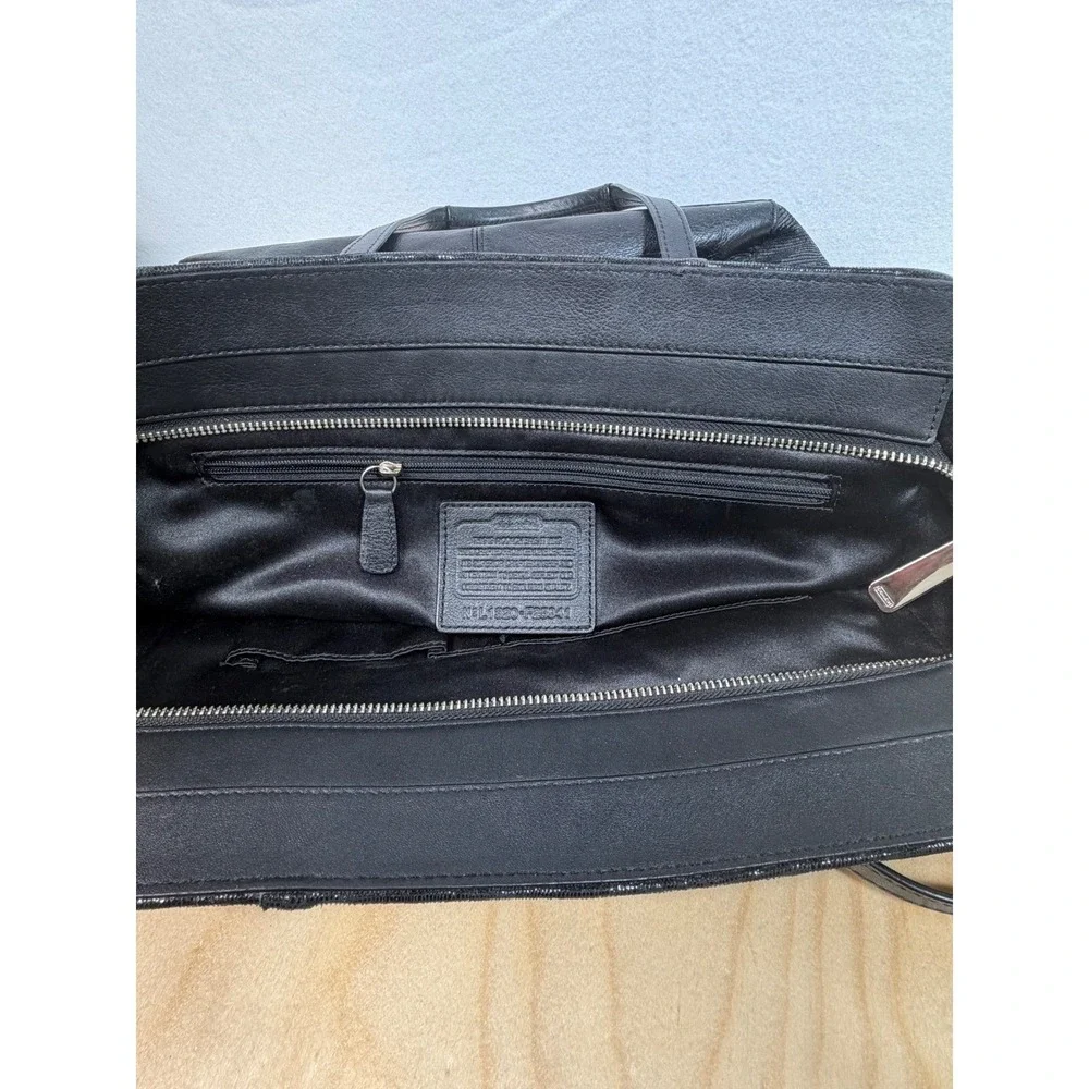 Coach Black Leather‎ Tote Bag Designer Handbag Purse Carryall Business